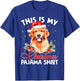 Golden Retriever Christmas Pajama Santa Hat Dog Lover Funny Women T-Shirt - T-Shirt | Royal