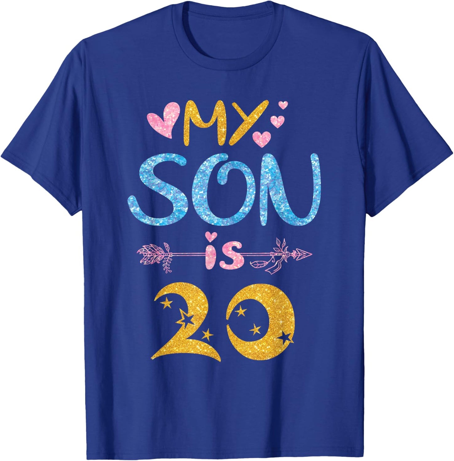 Mother Father Mom Dad Happy Birthday My Son Is 20 Years Old T-Shirt - T-Shirt | Royal
