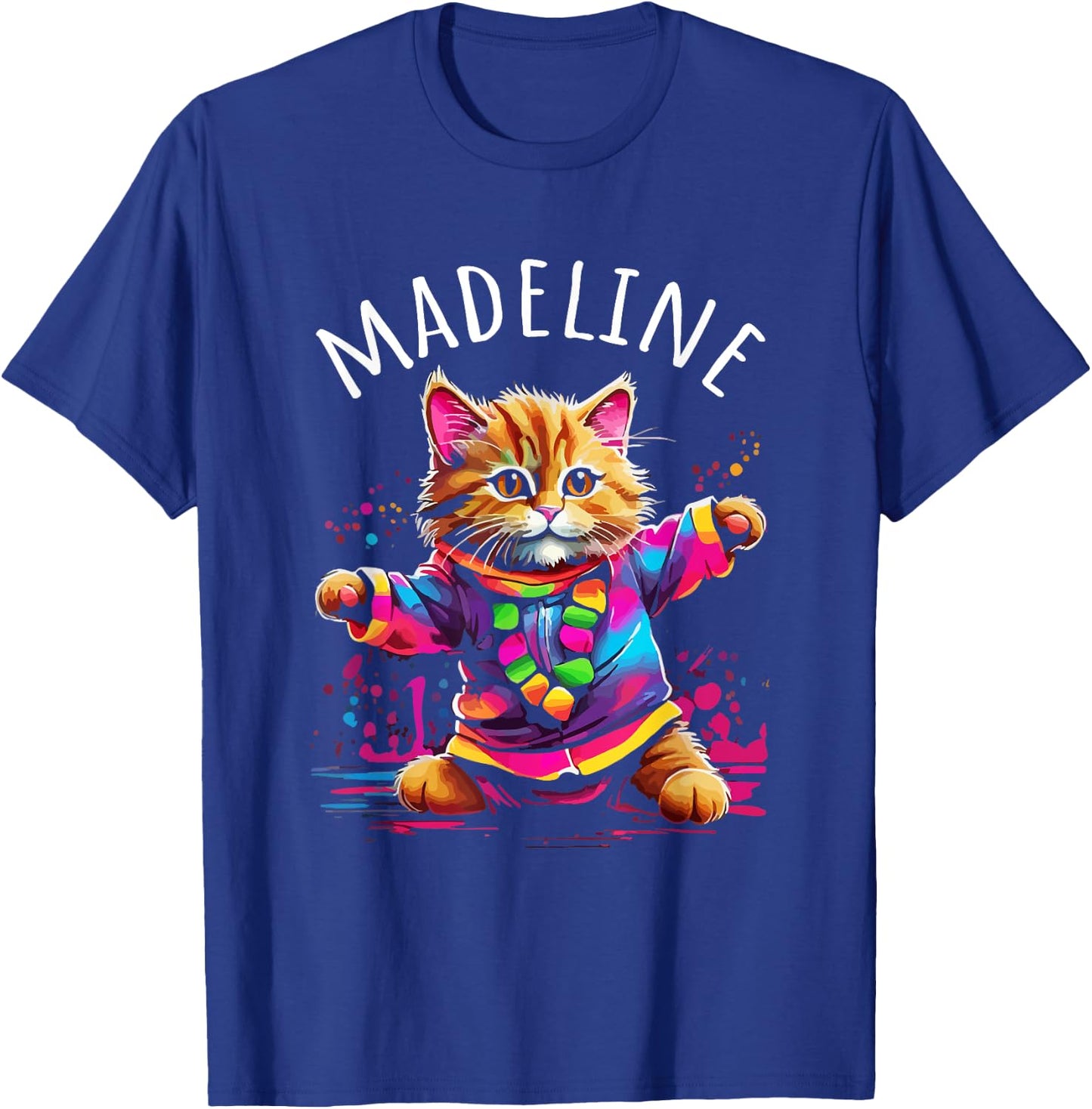 Madeline Dancing Kitty Cat Design for Girls Name Madeline T-Shirt - T-Shirt | Royal