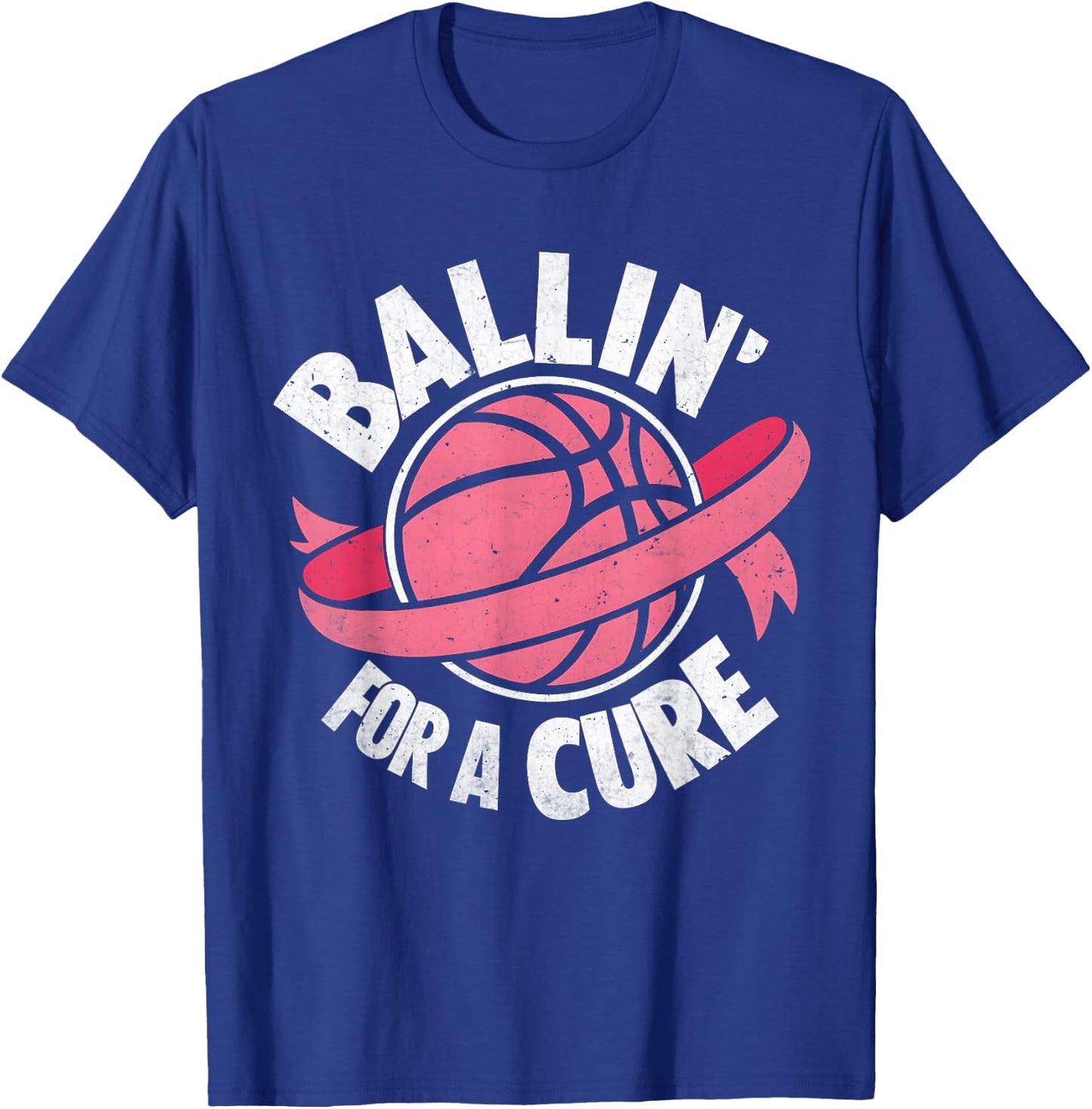 Ballin For A Cure Basketball Breast Cancer Awareness Kids T-Shirt - T-Shirt | Royal