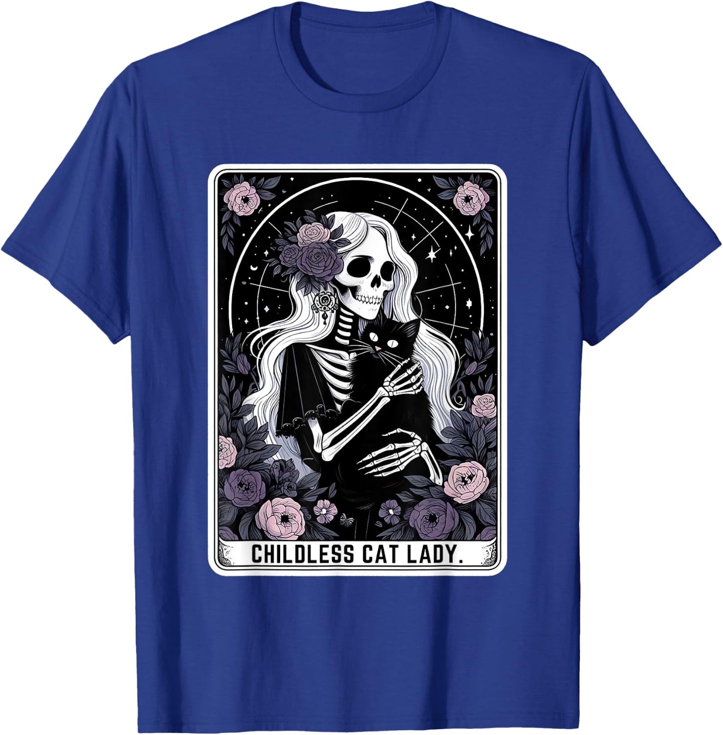 Childless Cat Lady Cute Gothic Skeleton Tarot Card Women T-Shirt - T-Shirt | Royal