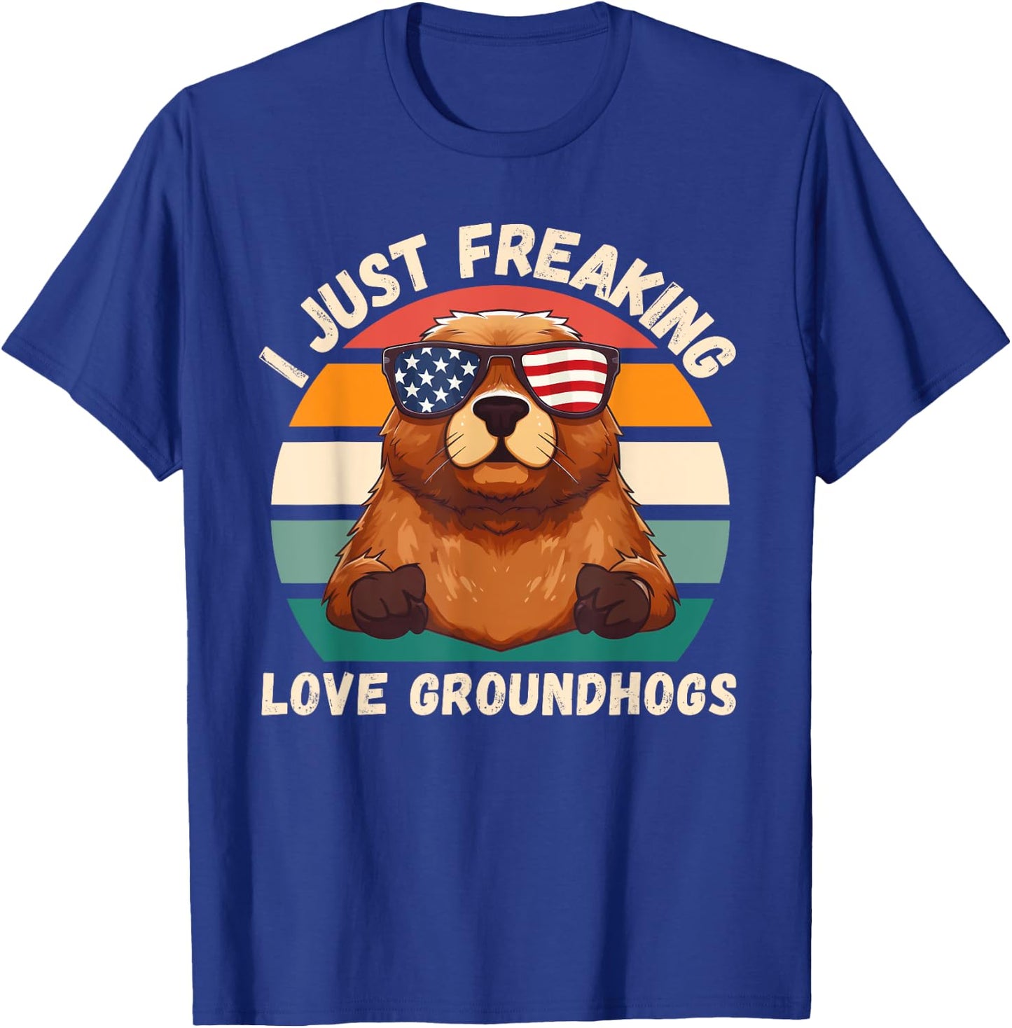 Retro Groundhogs I Just Freaking Love Groundhogs Lover T-Shirt - T-Shirt | Royal