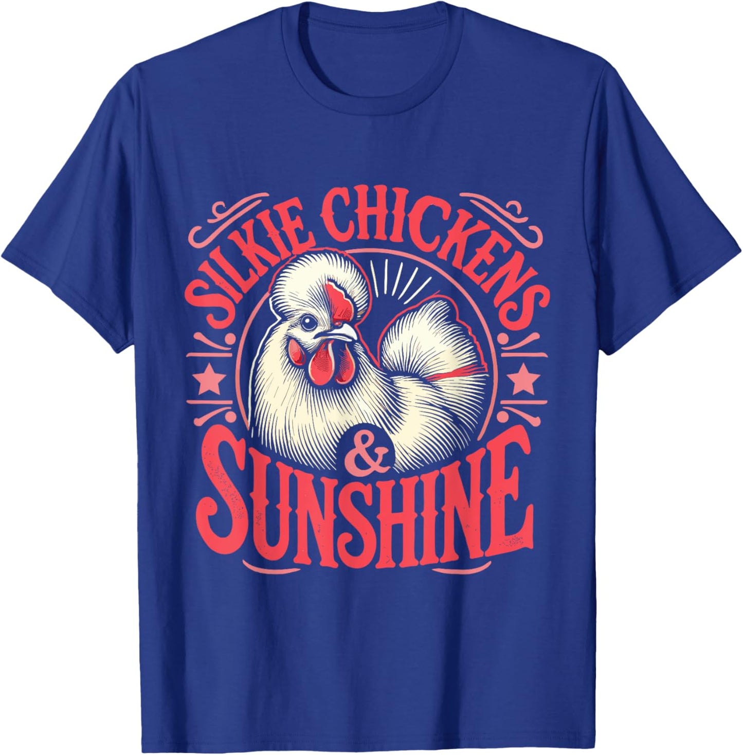 Silkie Chickens & Sunshine T-Shirt - T-Shirt | Royal