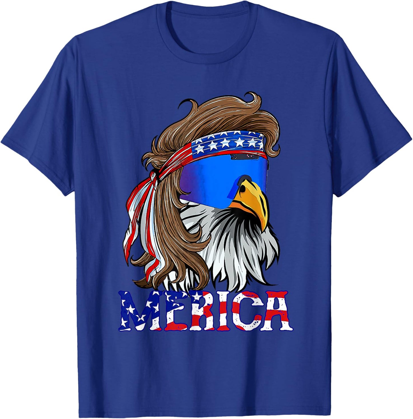 Eagle Mullet Sunglasses Merica 4th Of July USA American Flag Women Kids Men T-Shirt - T-Shirt | Royal
