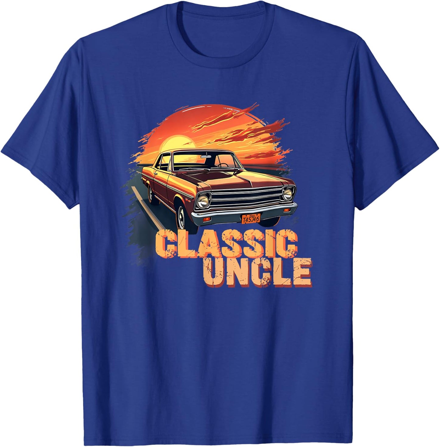 Funny Uncle Classic Car Uncle Saying T-Shirt - T-Shirt | Royal
