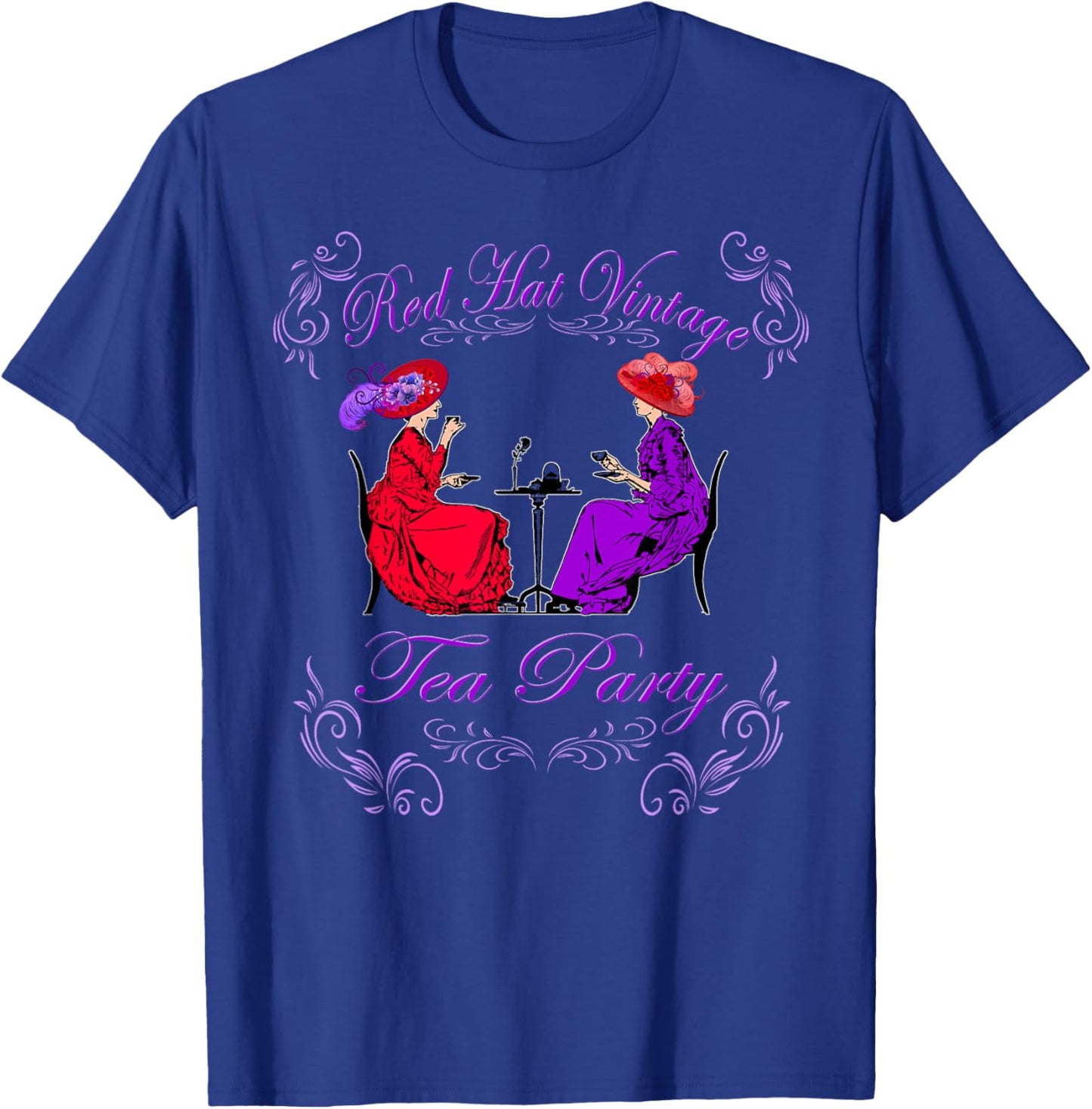 Red Hat Vintage Tea Party T-Shirt - T-Shirt | Royal