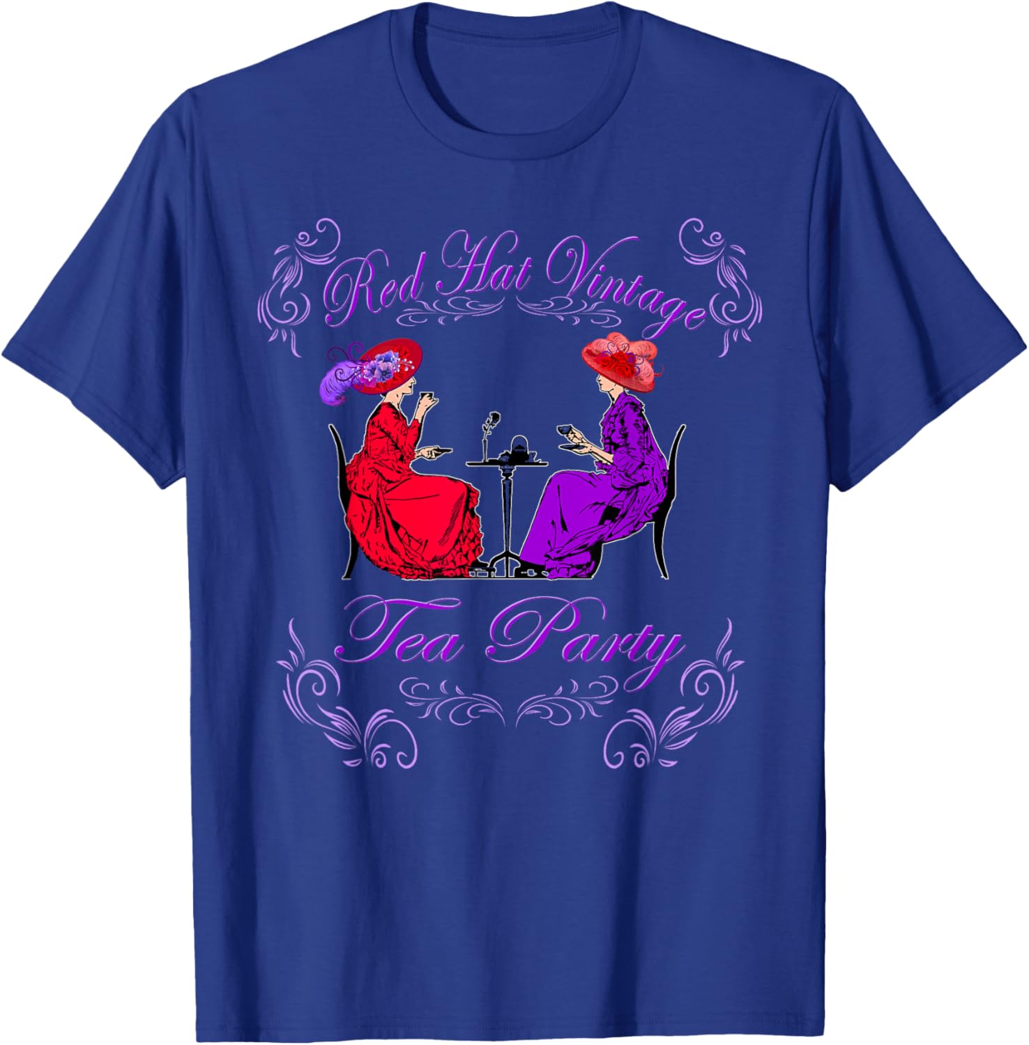 Red Hat Vintage Tea Party T-Shirt - T-Shirt | Royal