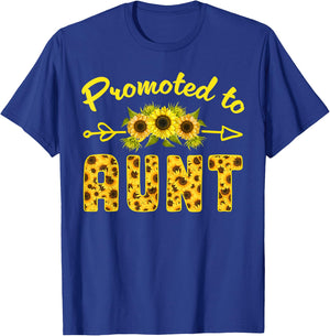 Promoted To Aunt 2025, Sunflower Pregnancy Announcement Aunt T-Shirt - T-Shirt | Royal