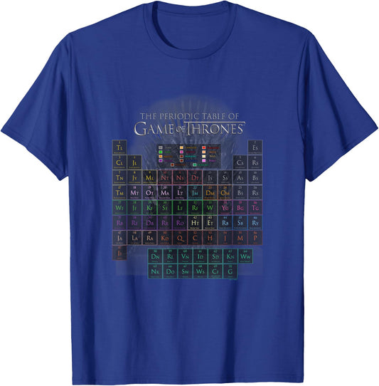 Game Of Thrones Periodic Table Character Chart Neon Vintage T-Shirt - T-Shirt | Royal