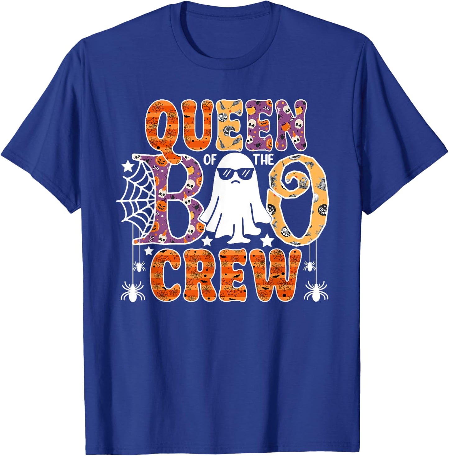 Queen Of The Boo Crew Funny Halloween Family Matching T-Shirt - T-Shirt | Royal