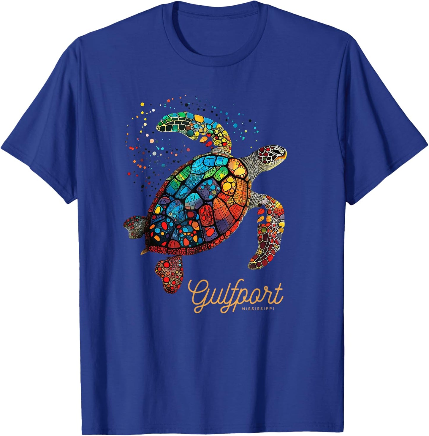 Gulfport Mississippi MS Vacation Holiday Vintage Sea Turtle T-Shirt - T-Shirt | Royal
