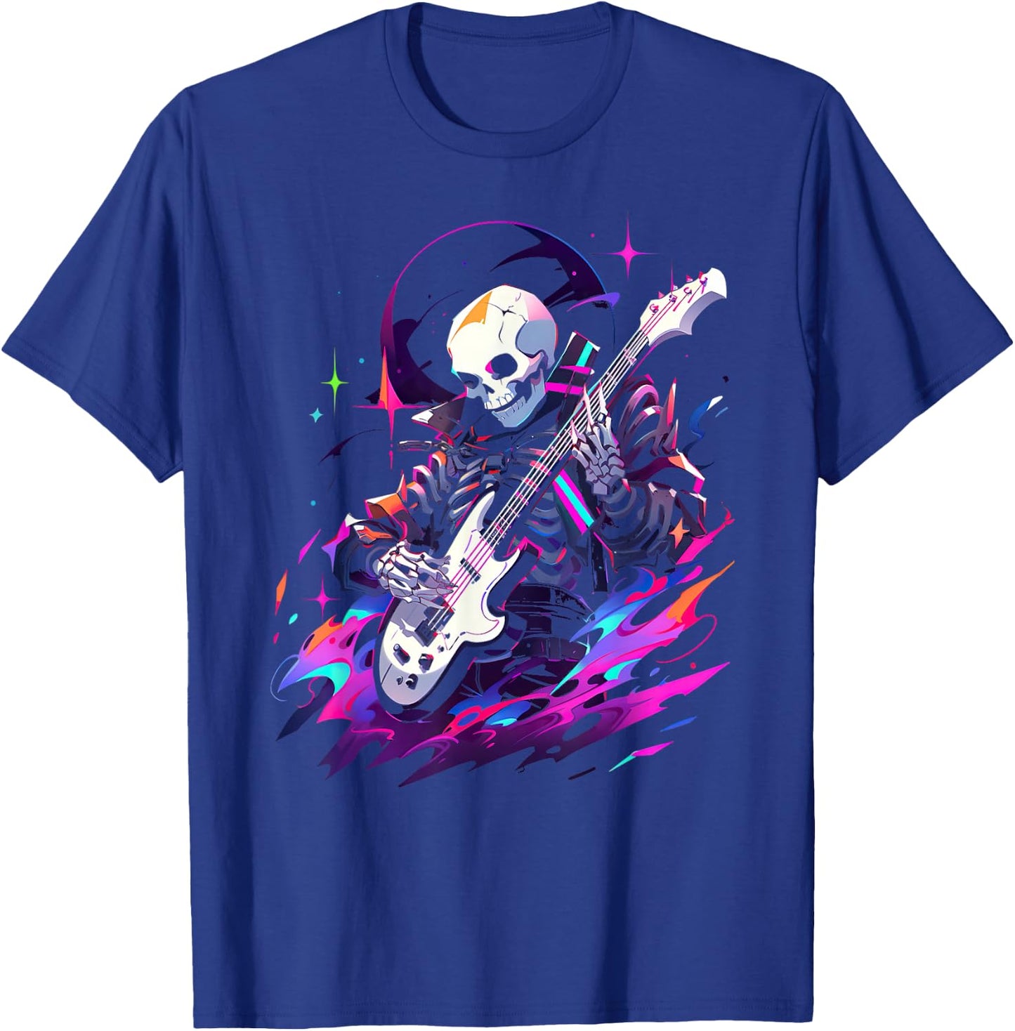Skeleton playing guitar ,Rock Star Shredding Guitar T-Shirt - T-Shirt | Royal