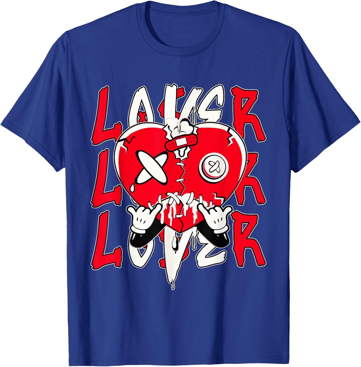 Red Loser Lover Drip Heart Matching Women T-Shirt - T-Shirt | Royal