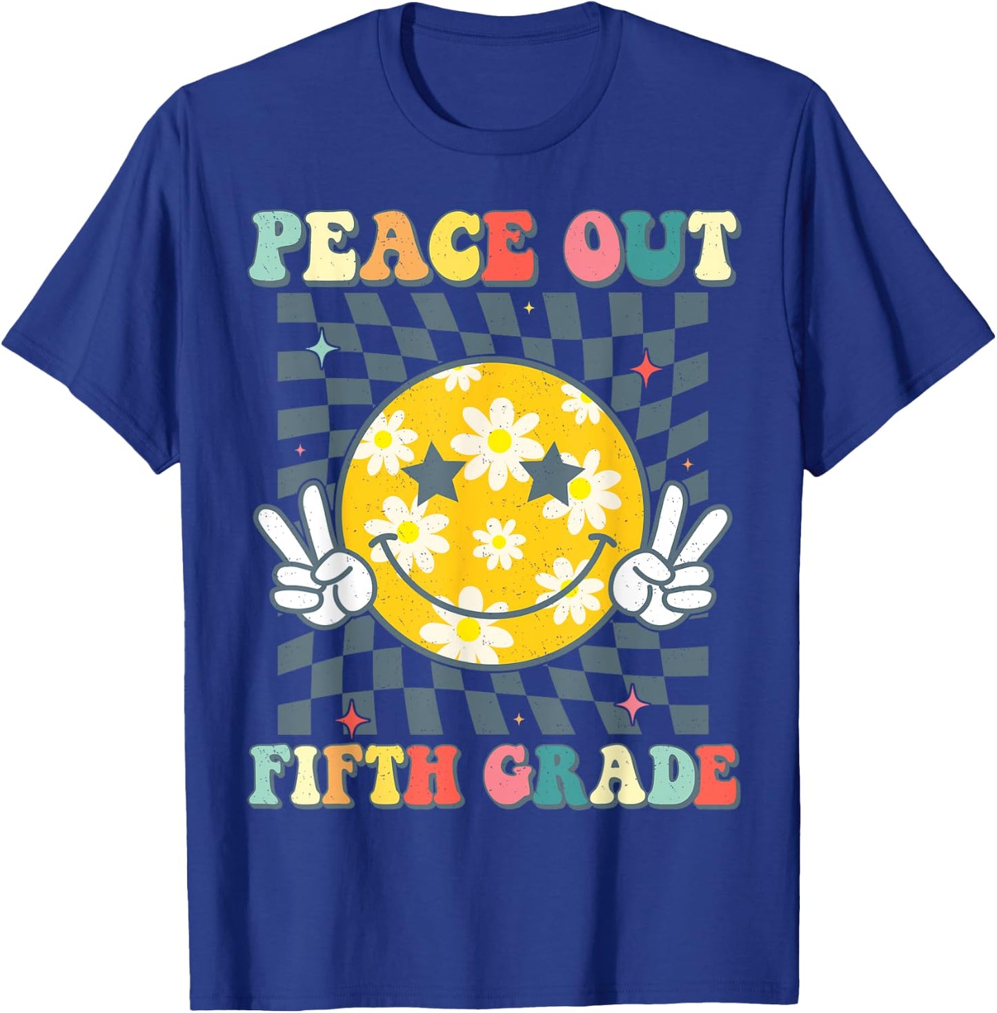 Peace Out Fifth Grade Last Day Of 5th Grade Graduation T-Shirt - T-Shirt | Royal