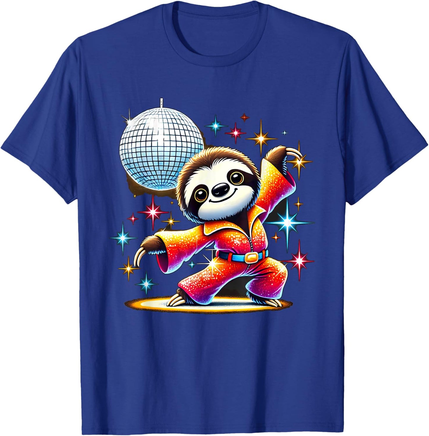 Aesthetic Sloth Disco T-Shirt - T-Shirt | Royal