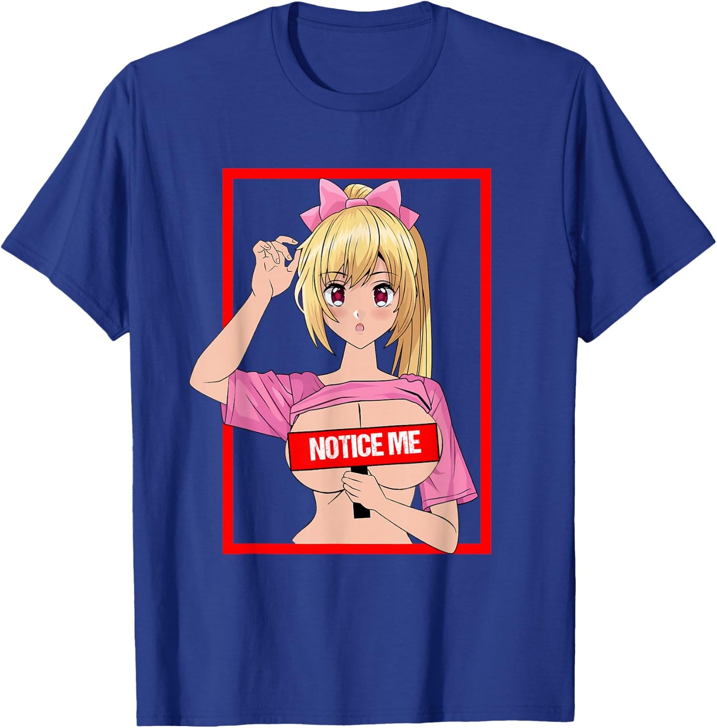 Sexy Big Breasts Cartoon Girl me Noticed Japan Anime T-Shirt - T-Shirt | Royal