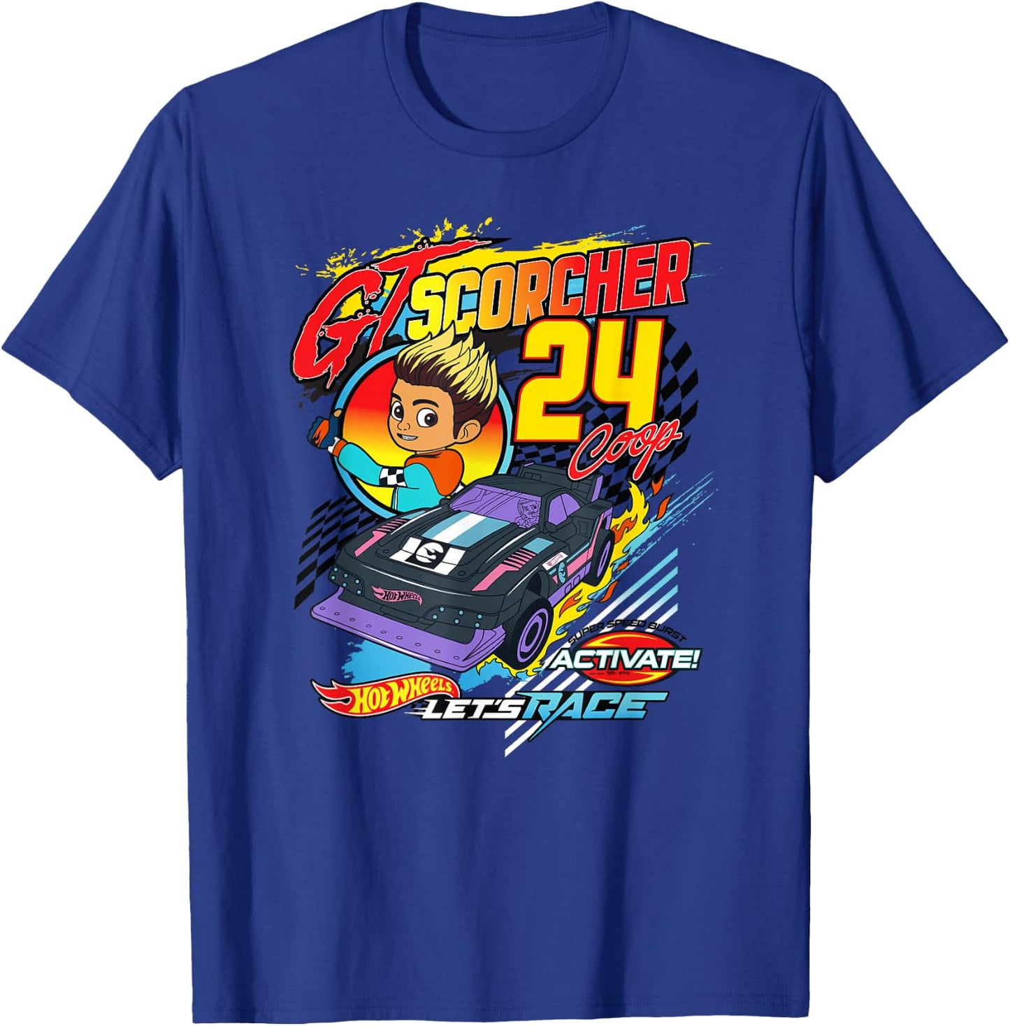 Hot Wheels Let's Race - GT Scorcher T-Shirt - T-Shirt | Royal