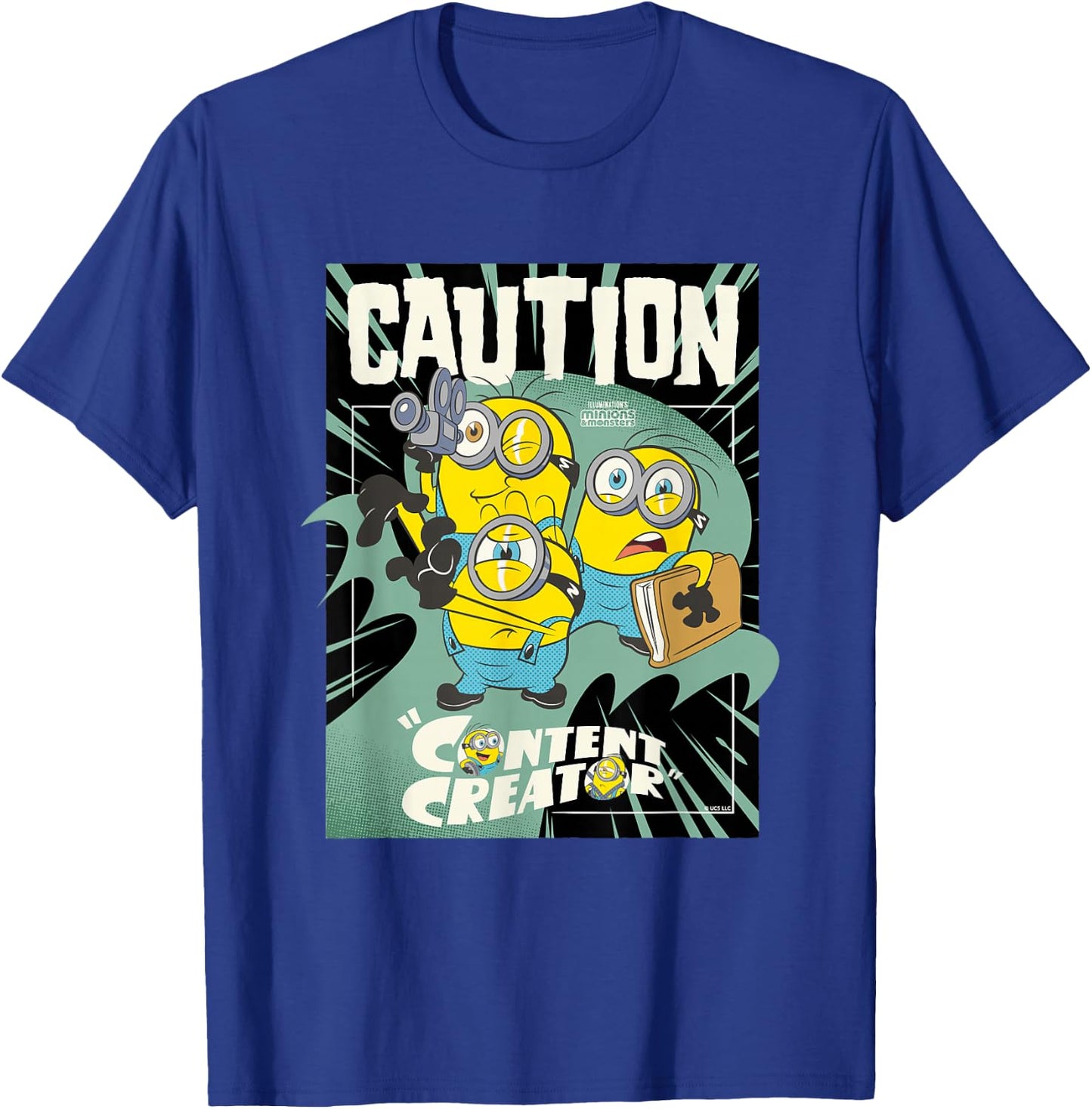 Minions & Monsters Caution Content Creator T-Shirt - T-Shirt | Royal