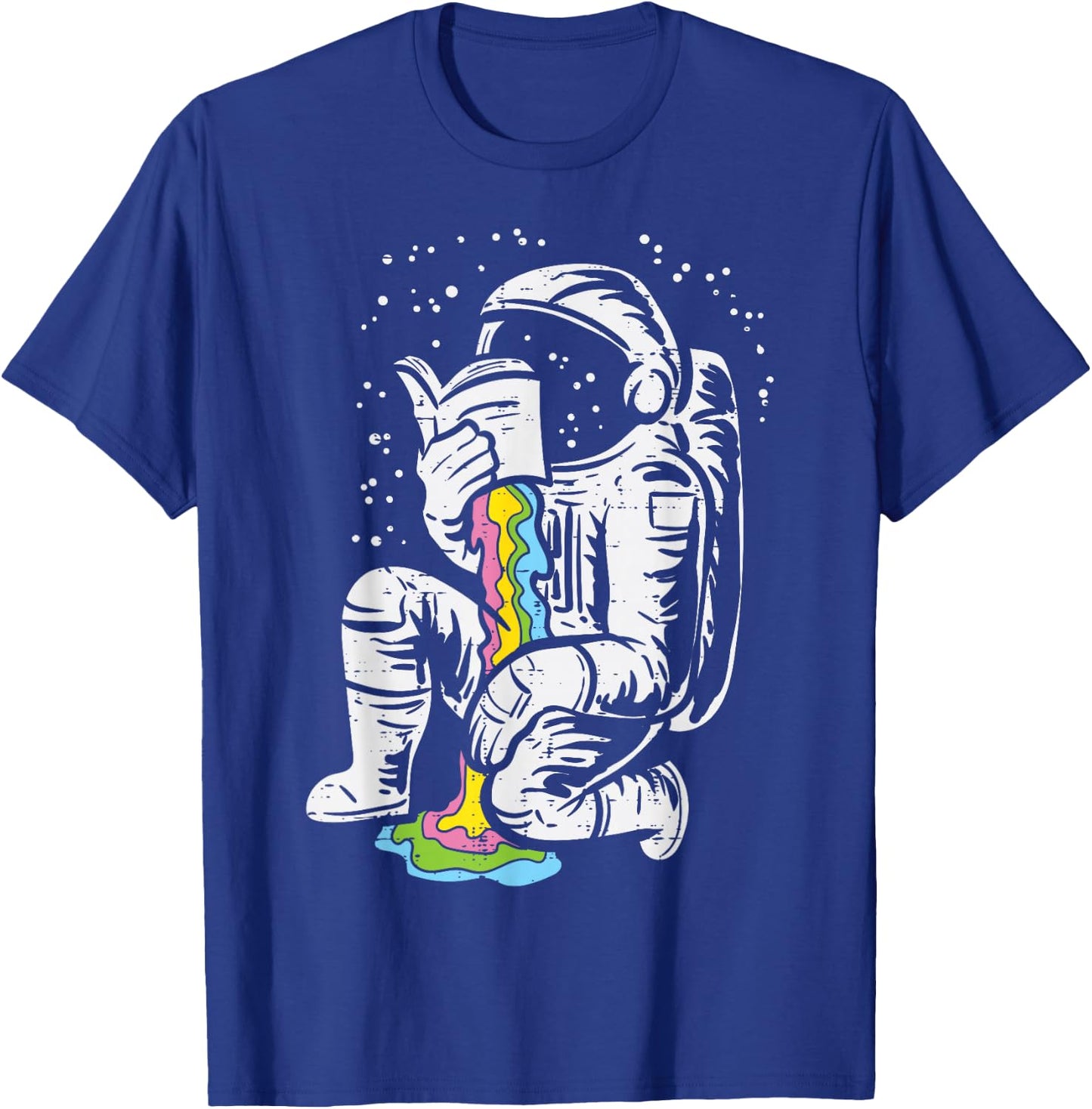 Astronaut Reading Book Space Galaxy Bookworm Men Women Kids T-Shirt - T-Shirt | Royal