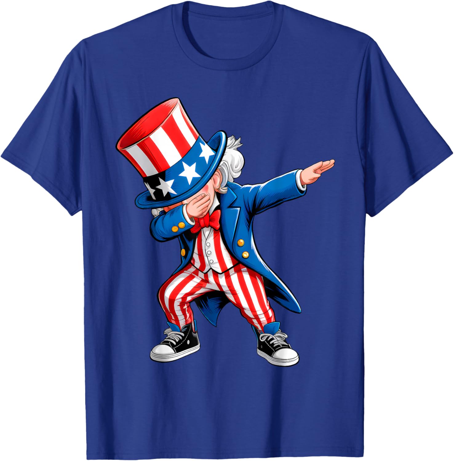 Dabbing Uncle Sam 4th of July Kids Boys Men Funny Dab Dance T-Shirt - T-Shirt | Royal