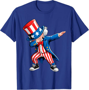 Dabbing Uncle Sam 4th of July Kids Boys Men Funny Dab Dance T-Shirt - T-Shirt | Royal