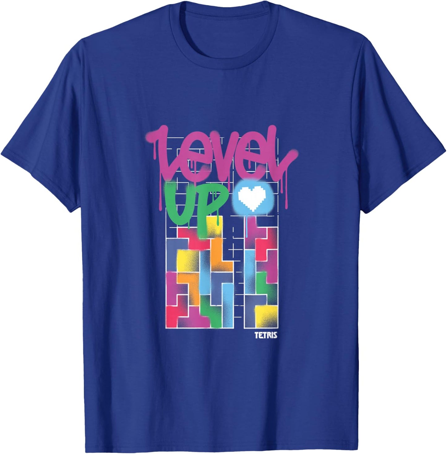 Tetris Level Up T-Shirt - T-Shirt | Royal