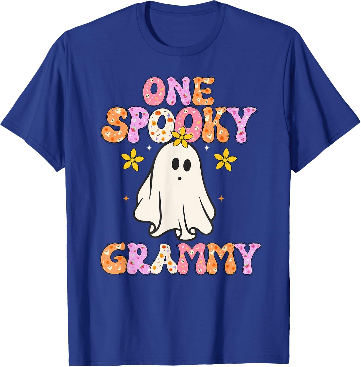 One Spooky Grammy Halloween Grandma Groovy T-Shirt - T-Shirt | Royal