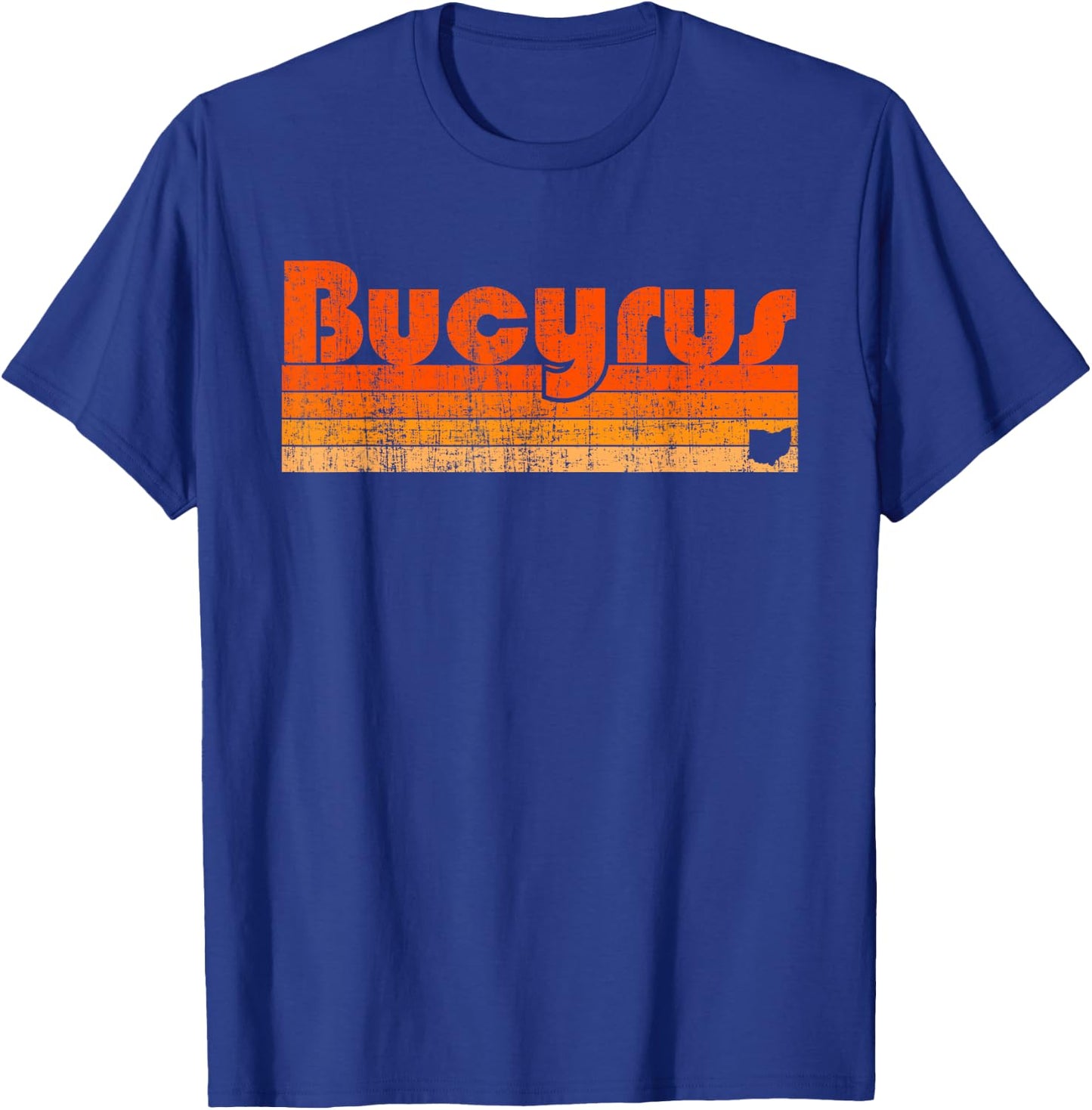 Bucyrus Ohio Retro 80s Style T-Shirt - T-Shirt | Royal