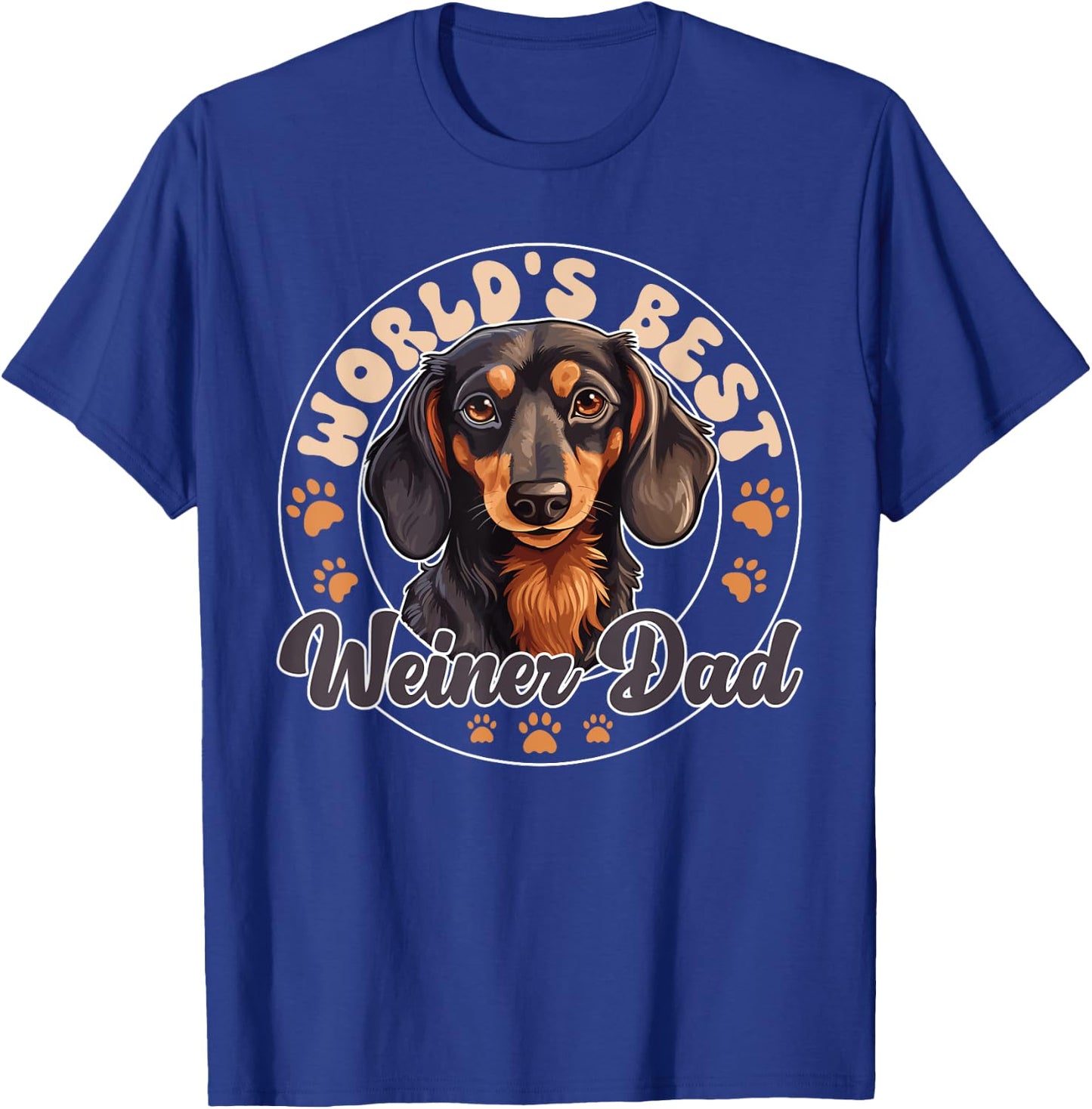 Dachshund Dog World's Best Weiner Dad Men Women Girls Kids T-Shirt - T-Shirt | Royal