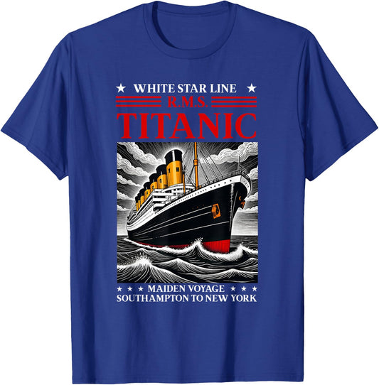 Titanic White Star Line RMS Ship Boat Stuff Boys Kids Men T-Shirt - T-Shirt | Royal