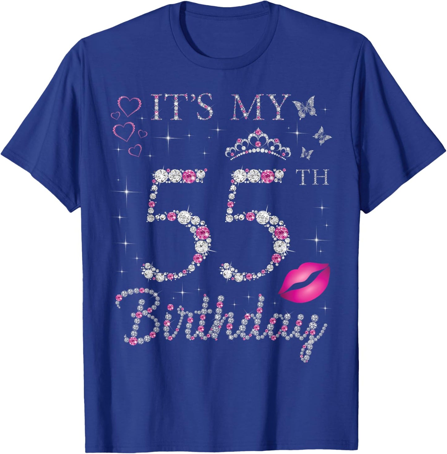 It's My 55th Birthday 55 Years Old Woman Queen Bday Party T-Shirt - T-Shirt | Royal
