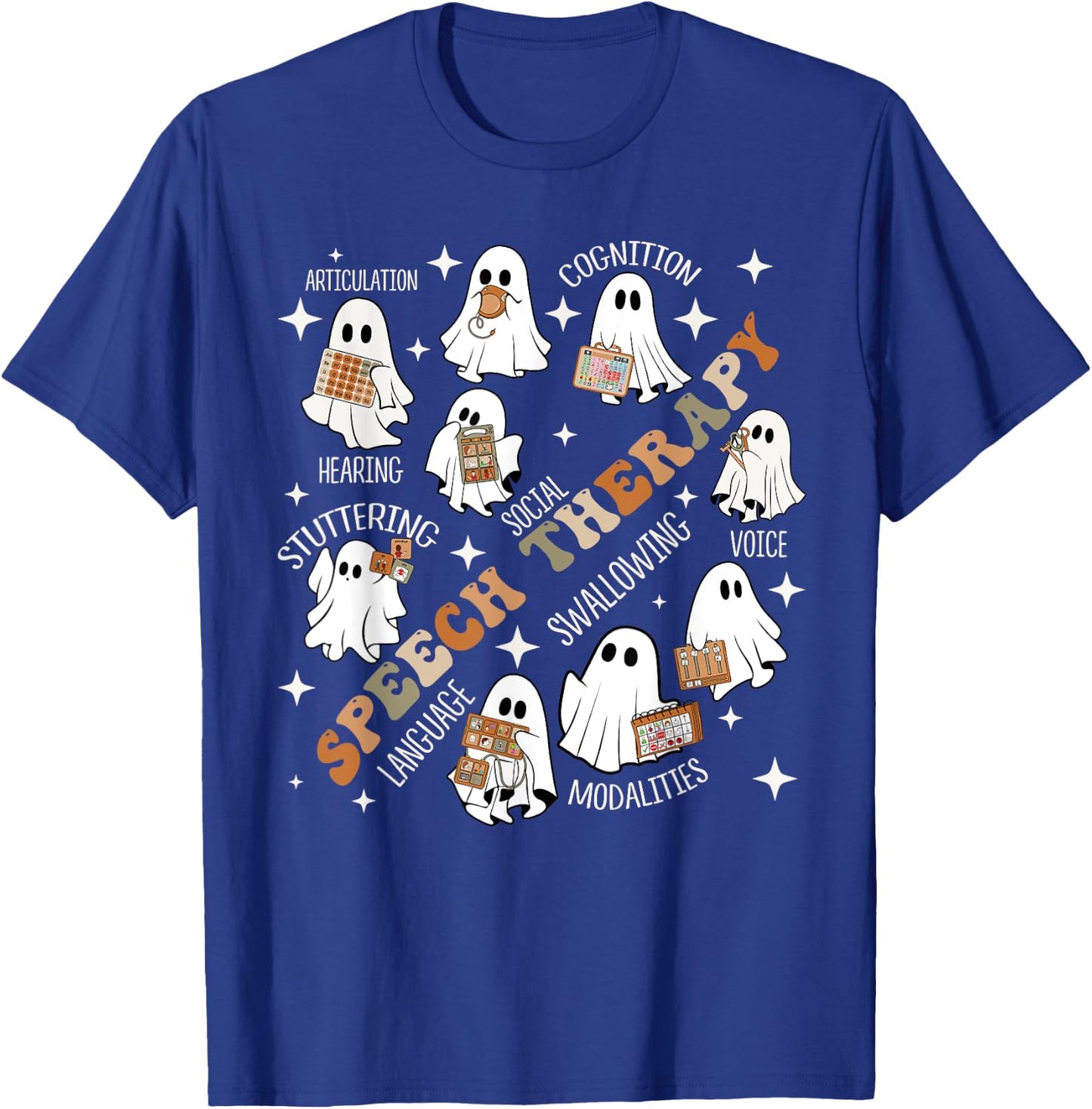 Speech Therapy Halloween Shirt SLP Halloween Spooky T-Shirt - T-Shirt | Royal