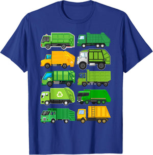 Recycling Trash Garbage Truck Kids Birthday Gifts Earth Day T-Shirt - T-Shirt | Royal