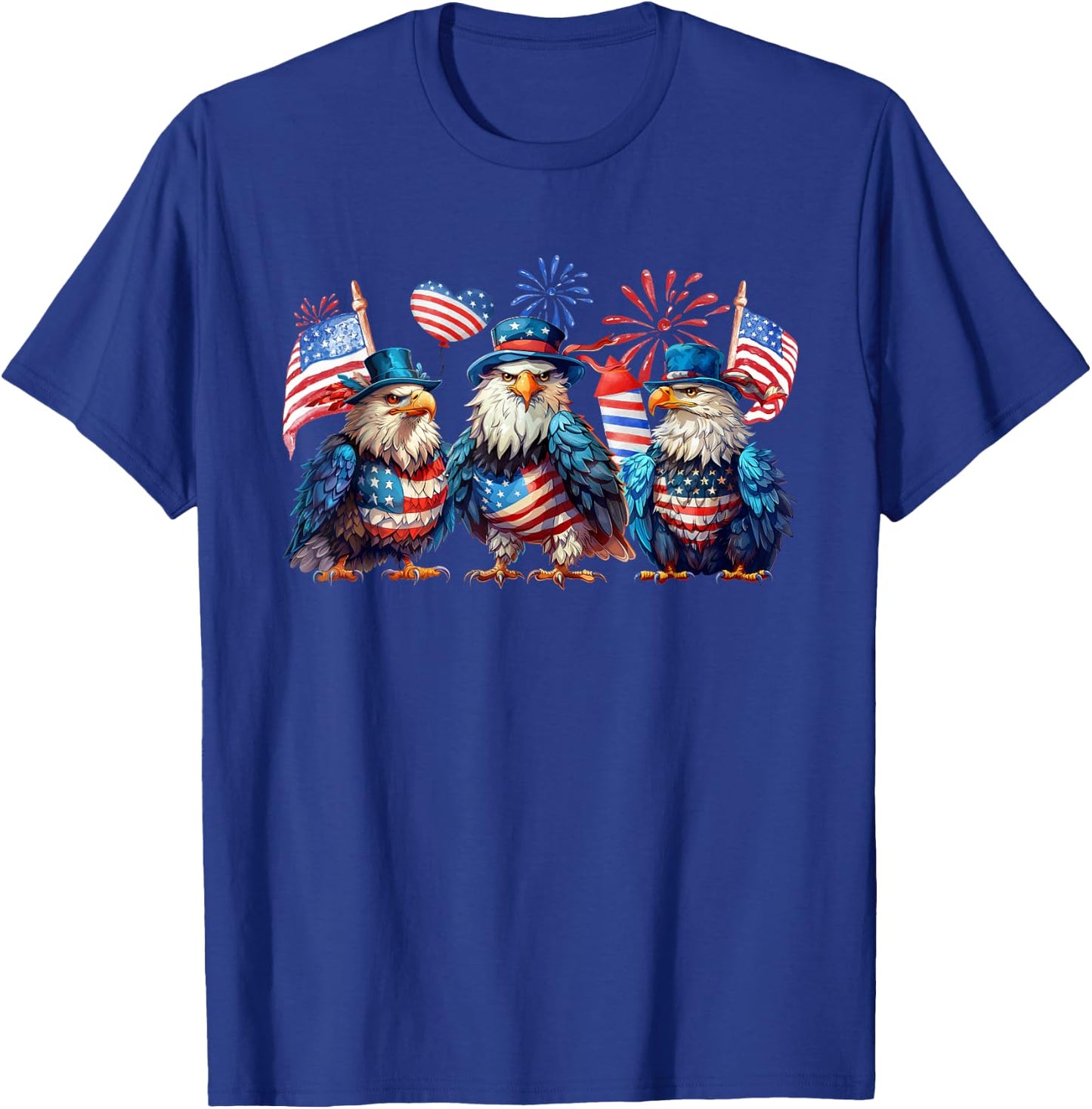 Funny 4th Of July Eagle Patriotic USA American Flag T-Shirt - T-Shirt | Royal