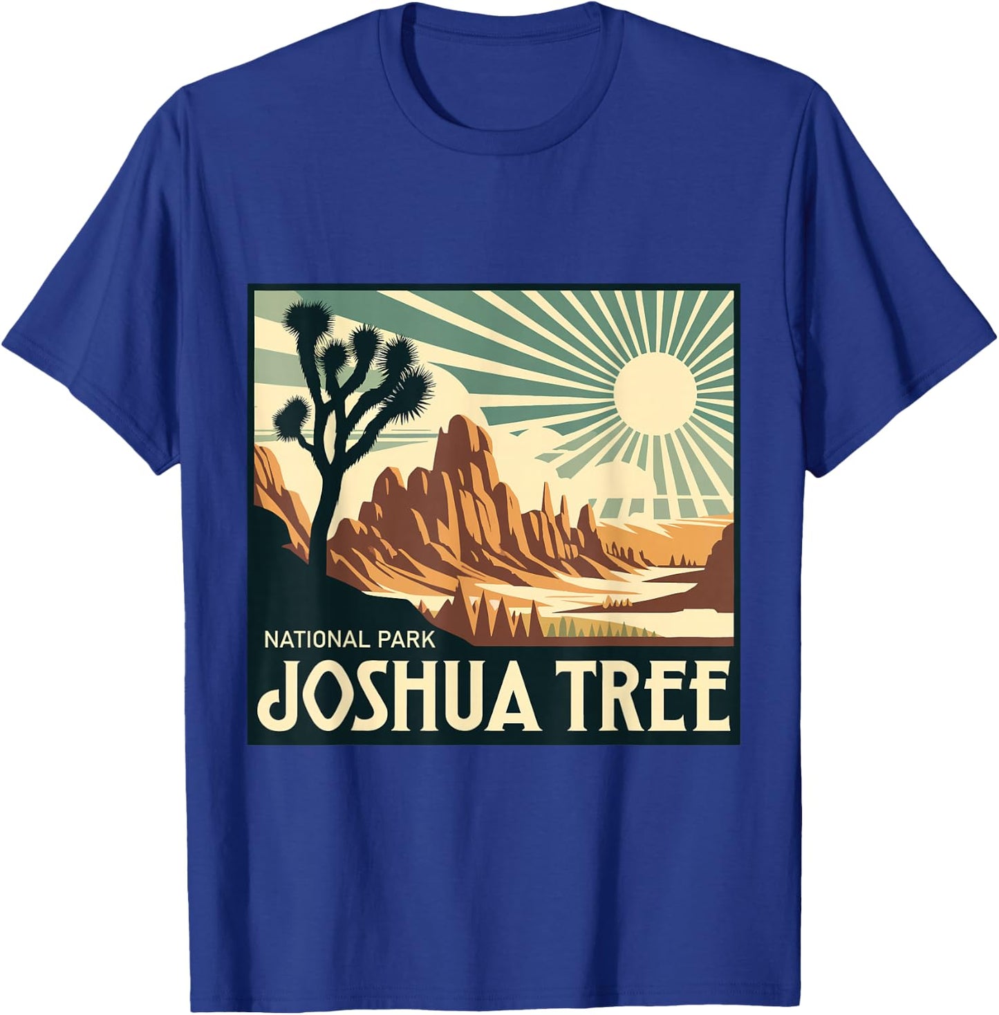 Joshua Tree National Park Vintage Hiking Camping Outdoor T-Shirt - T-Shirt | Royal