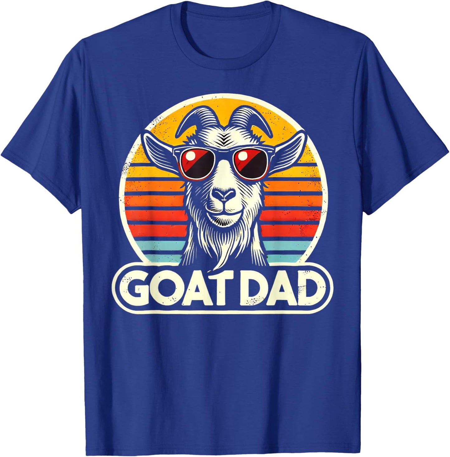 Retro Vintage Goat Dad Best Goat Daddy Funny Father's Day T-Shirt - T-Shirt | Royal