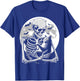Cat skeleton Halloween skull skeleton holding cat Kitty moon Men Women Kids T-Shirt - T-Shirt | Royal