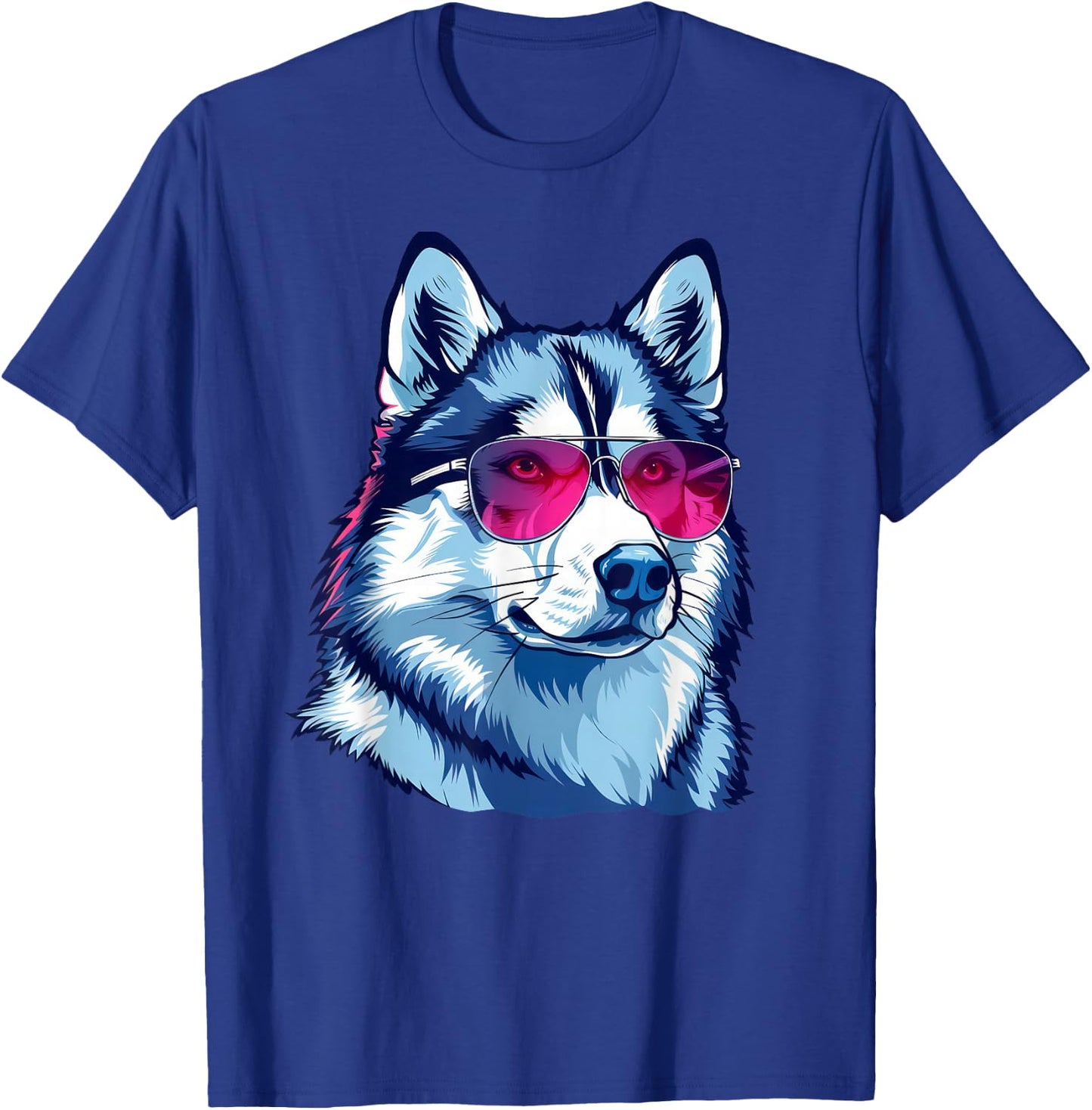 Siberian Husky Dog Sunglasses T-Shirt - T-Shirt | Royal