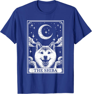 Tarot Card Vintage Crescent Moon Shiba Inu Dog Mom T-Shirt - T-Shirt | Royal