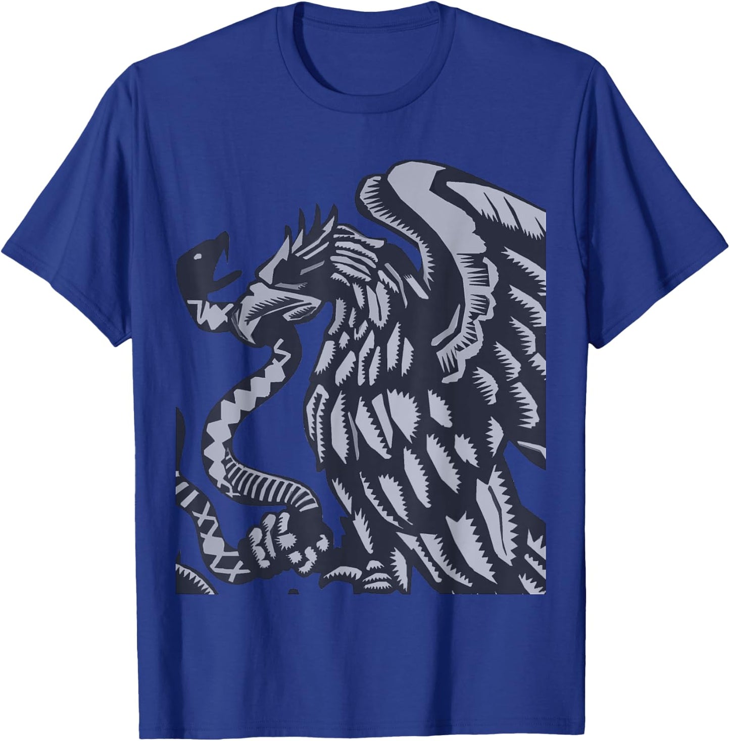 Mexican Flag Eagle Shield Aguila T-Shirt - T-Shirt | Royal
