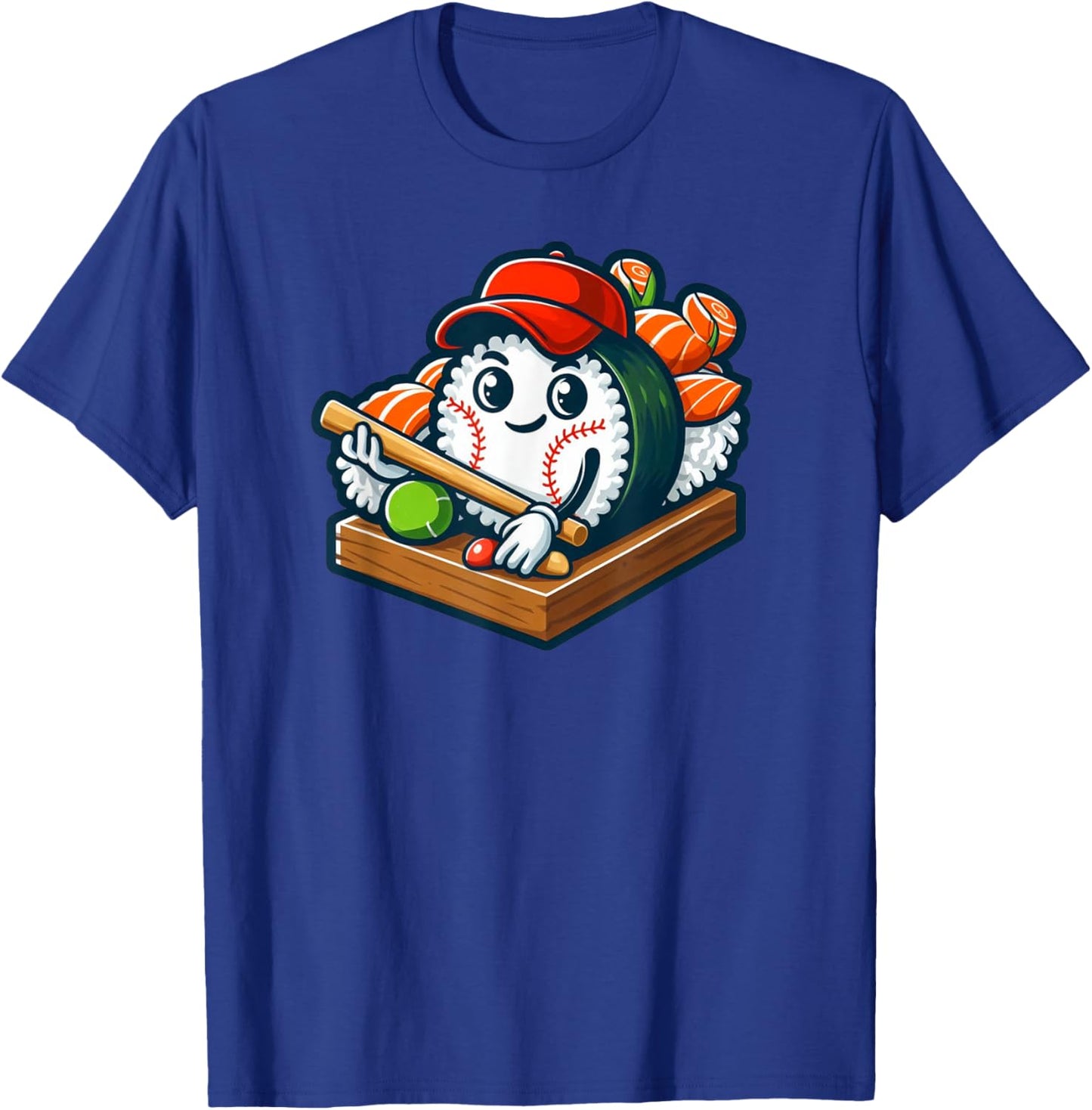 Baseball Sushi Playing Baseball T-Shirt - T-Shirt | Royal