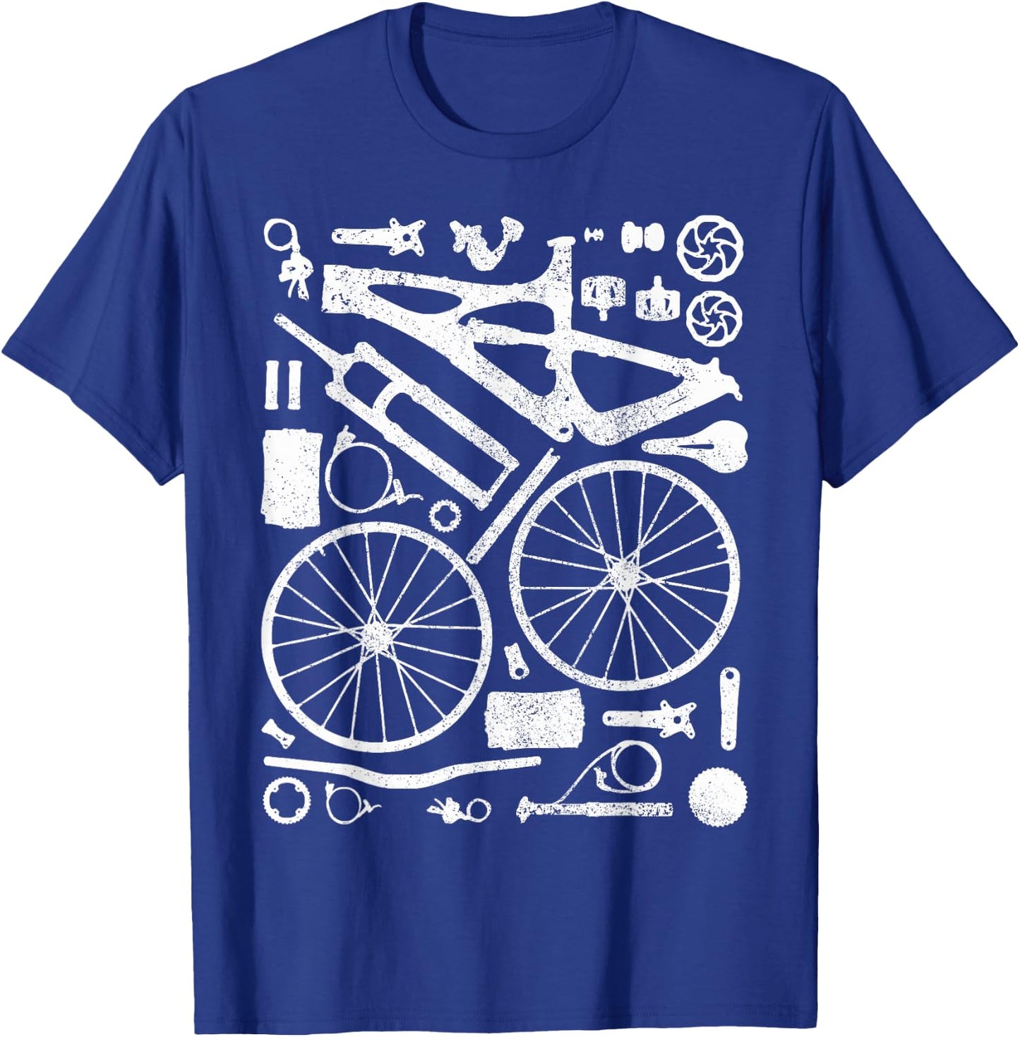 Mountain Bike Parts MTB Bicycle Cycling Downhill Biker T-Shirt - T-Shirt | Royal