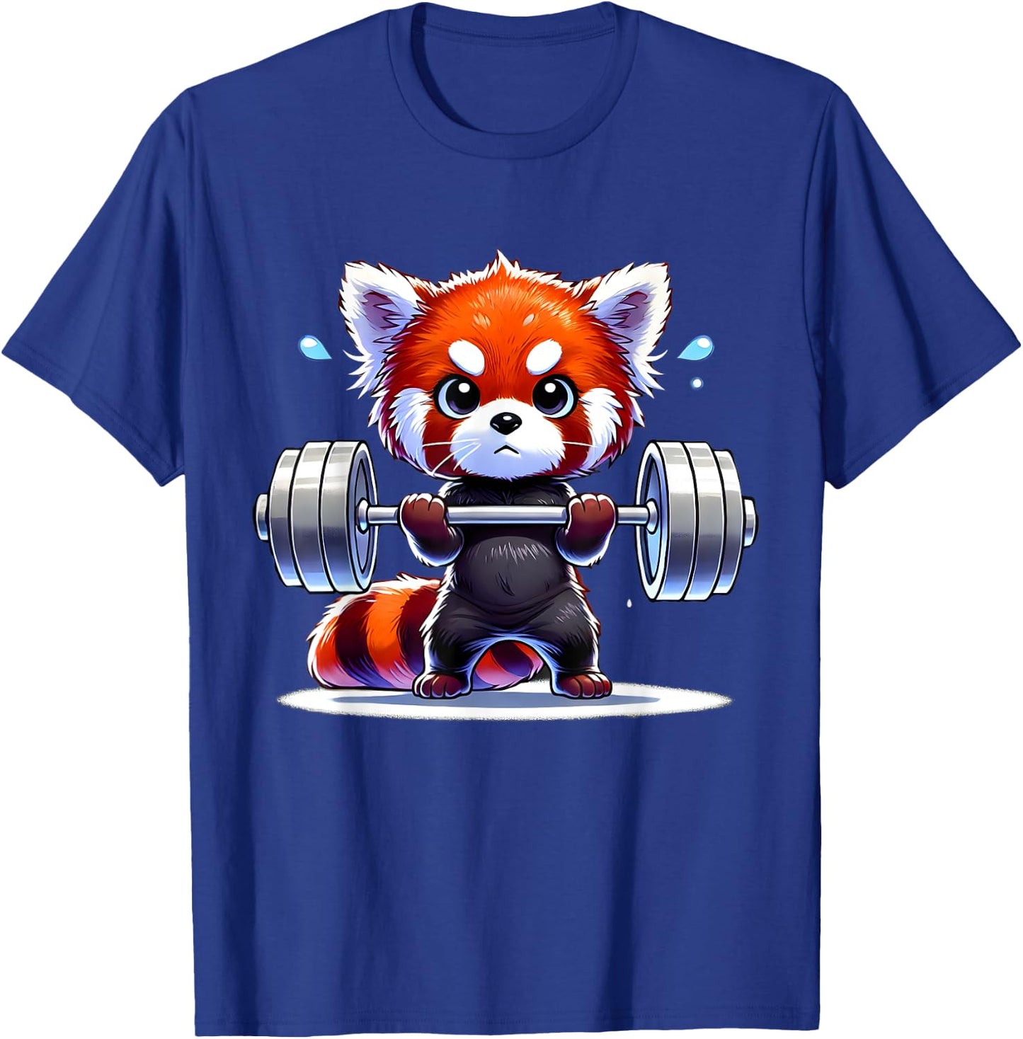 Kawaii Red Panda Weightlifting Funny Fitness Gym T-Shirt - T-Shirt | Royal
