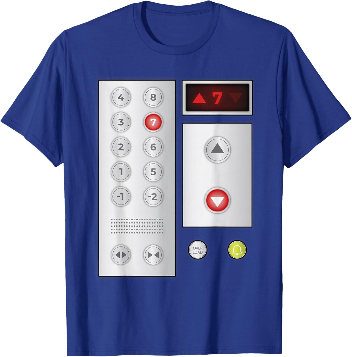 Cool Elevator Buttons Art Men Women Lift Halloween Costume T-Shirt - T-Shirt | Royal