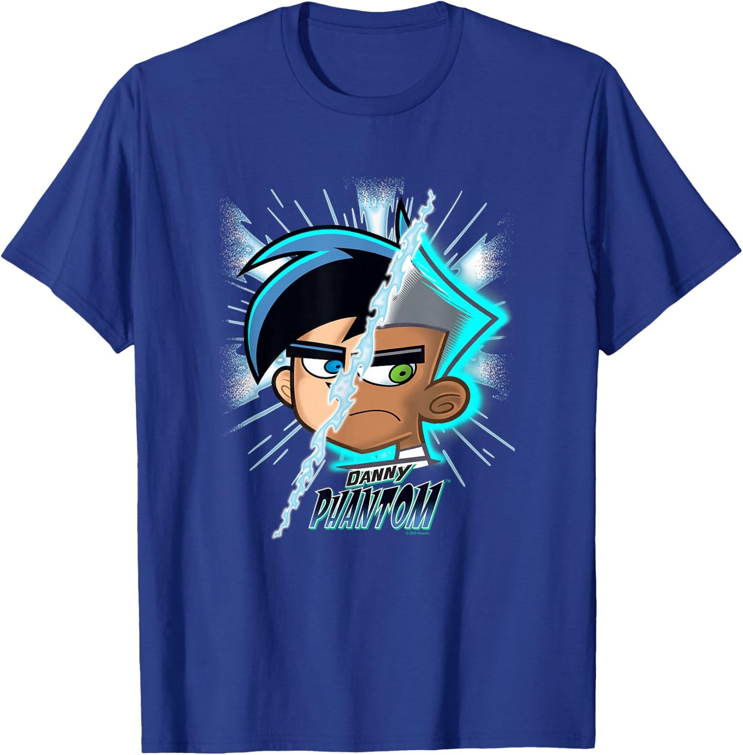 Danny Phantom Split Face Going Ghost Transformation T-Shirt - T-Shirt | Royal