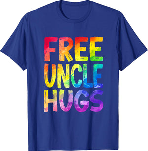 Free Uncle Hugs Lgbt Pride Lgbtq Lesbian Gay Rainbow T-Shirt - T-Shirt | Royal