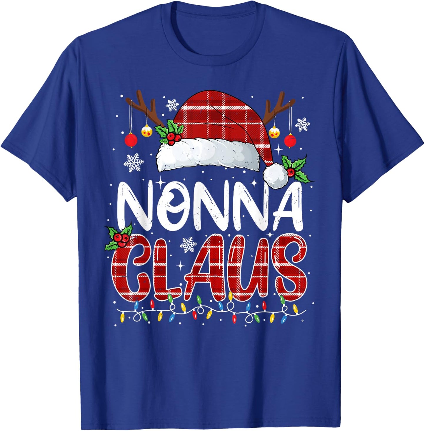 Nonna Claus Christmas Lights Pajama Family Matching T-Shirt - T-Shirt | Royal
