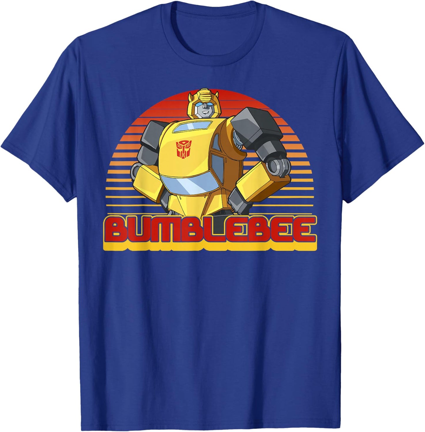 Transformers Bumblebee Retro Stripes Vintage Portrait Small T-Shirt - T-Shirt | Royal