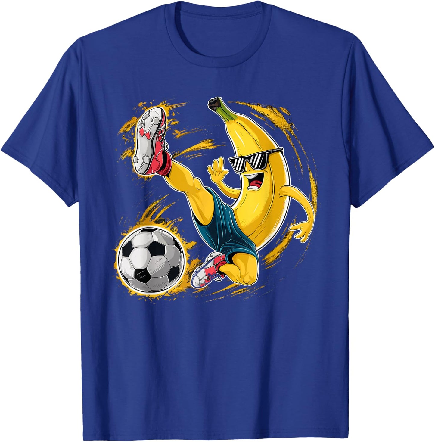Sport Banana Football Player Fruit Cute Banana Soccer Player T-Shirt - T-Shirt | Royal