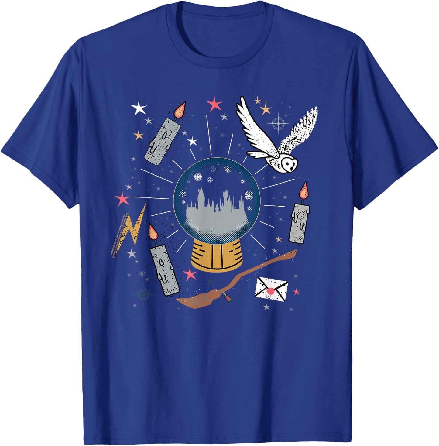 Harry Potter Hogwarts Holiday Snowglobe Hedwig Christmas T-Shirt - T-Shirt | Royal